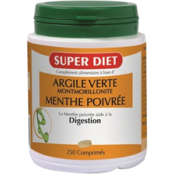 Argile verte menthe poivrée digestion Super Diet - 250&