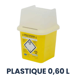 0,60 L Plastique Carré Collecteur DASRI