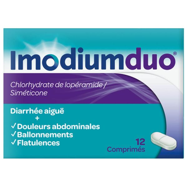 Imodium duo diarrhée aiguë, douleur abdominal ,ballonnement ,flatulences