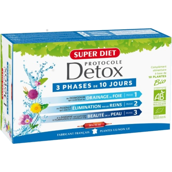 Protocole Detox 30 jours Bio Super Diet - 30 Ampoules