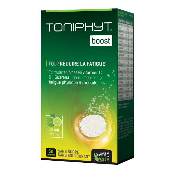 Toniphyt Boost Guarana Vigilance et Concentration Santé Verte - 30 Comprimés