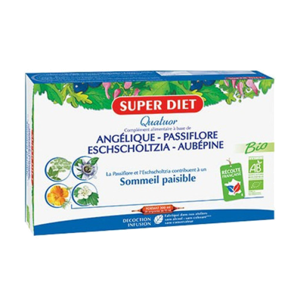 Quatuor Sommeil Paisible Bio Super Diet - 20 Ampoules