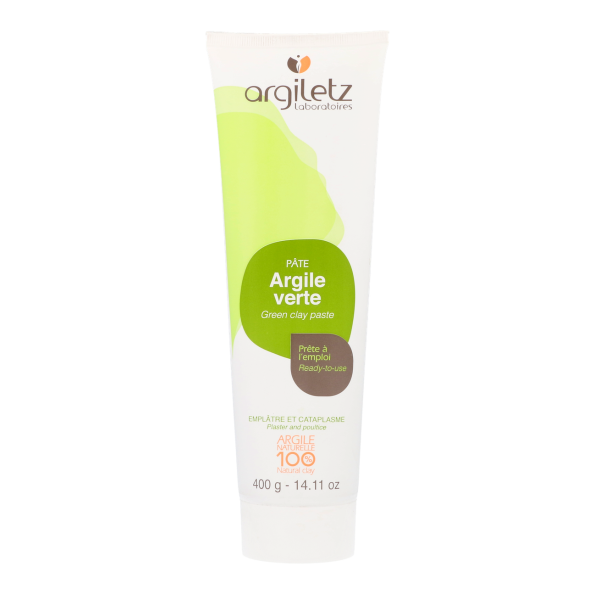 Pâte d'argile verte Peaux tendance grasse Prêt à l'emploi Argiletz - Tube 400 g
