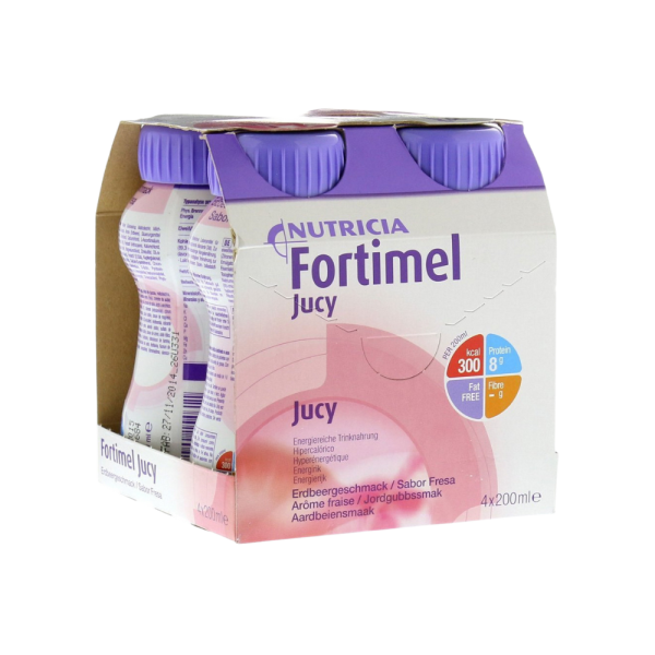 Nutricia Fortimel Jucy Fraise 200 ml x4 – Complément Hyperprotéiné Liquide
