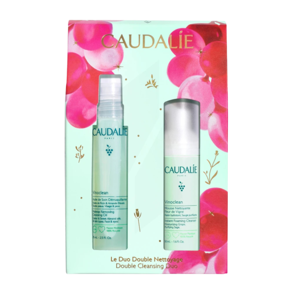 Caudalie Coffret Duo Double Nettoyage Vinoclean Noël 2025 – Huile & Mousse Nettoyantes