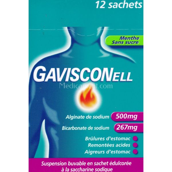 Gavisconell 12 sachets menthe sans sucre