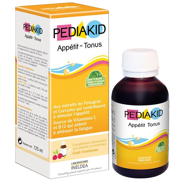 Pédiakid Appétit - Tonus Sirop Multivitaminé dès 6 mois au Goût Framboise Ineldea - 125 mL