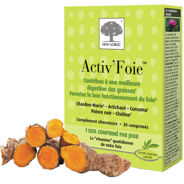 Activ' Foie digestion des graisses et bon fonctionnement du foie New Nordic - 30 comprimés
