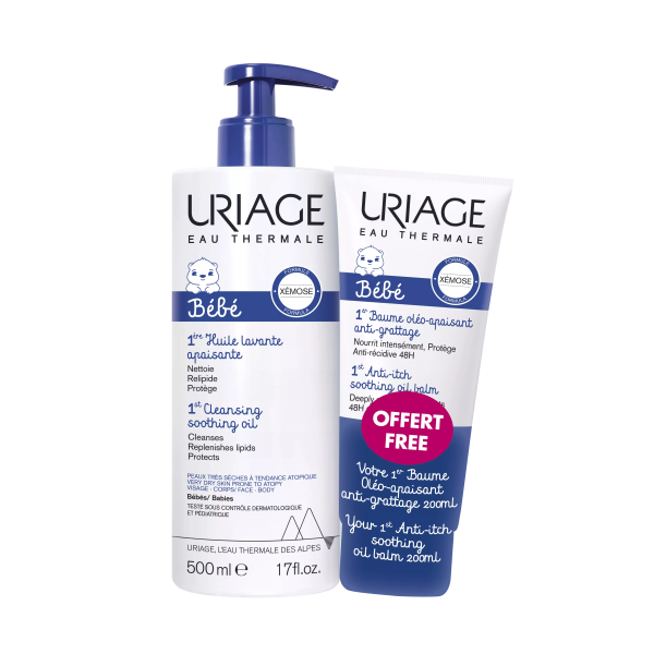 OFFRE Huile lavante bébé + Baume anti-grattage bébé Uriage