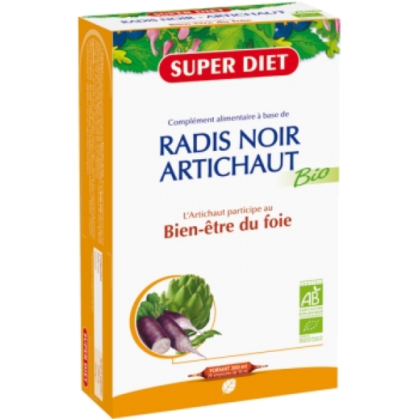 Radis noir artichaut bien être du foie Bio Super Diet - 20 Ampoules