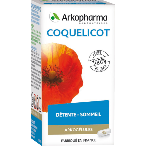 Arkogélules coquelicot détente et sommeil Arkopharma - 45 gélules