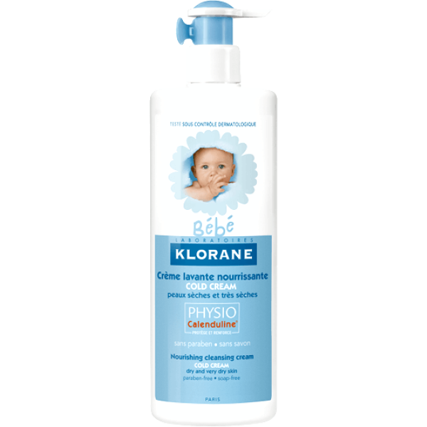 Crème lavante Bébé nourrissante au Cold Cream peaux sèches Klorane