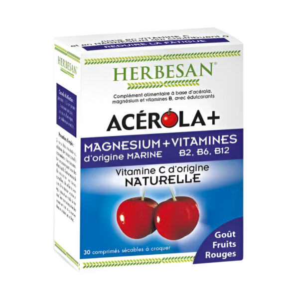 Herbesan Acérola + Magnésium + Vitamines x30 – Boostez votre énergie naturellement