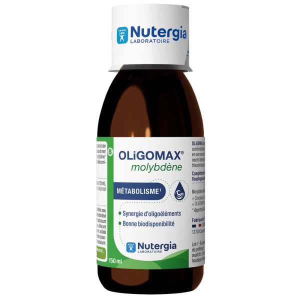 OligoMax Molybdène Oligoéléments Complément alimentaire Nutergia - 125 mL