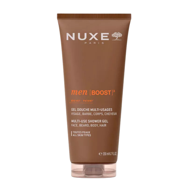 NUXE Men [BOOST]³ Gel Douche Multi-Usages 200 ml – Visage, Barbe, Corps & Cheveux