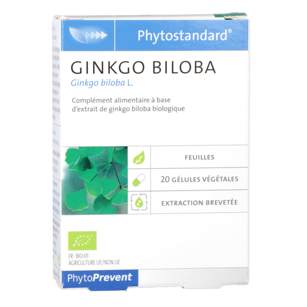 Phytostandard Ginkgo Biloba Complément alimentaire Phytoprevent Pileje - 20 Gélules