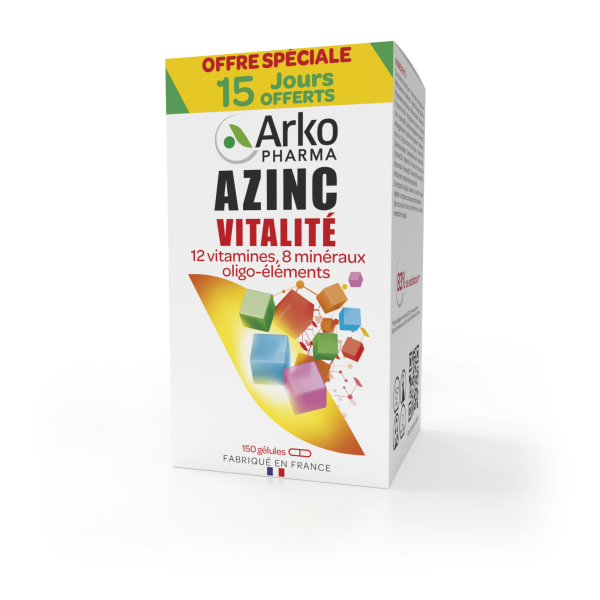 Azinc vitalité adulte 150 gélules offre spéciale 15 jours offerts