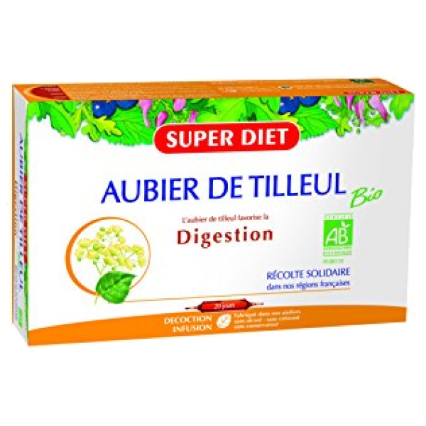 Aubier de tilleul Bio bien être digestif Super Diet - 20 Ampoules