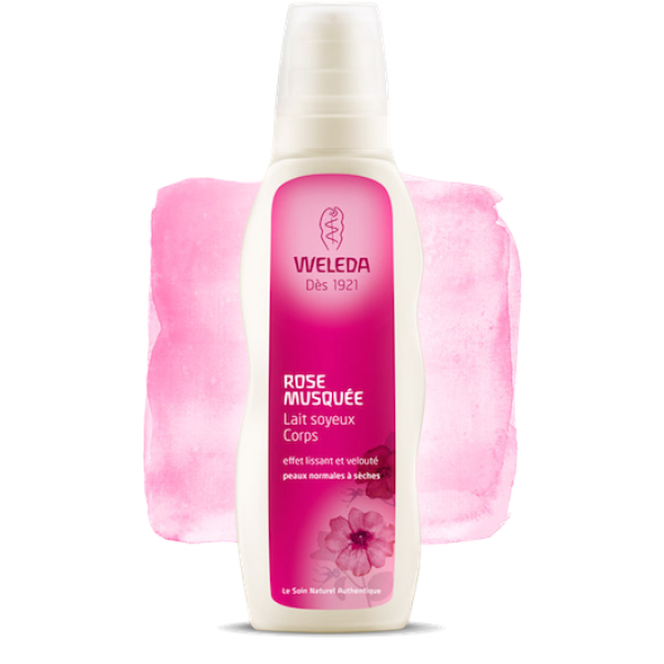 Lait corps soyeux Rose musquée Weleda - Flacon de 200 mL