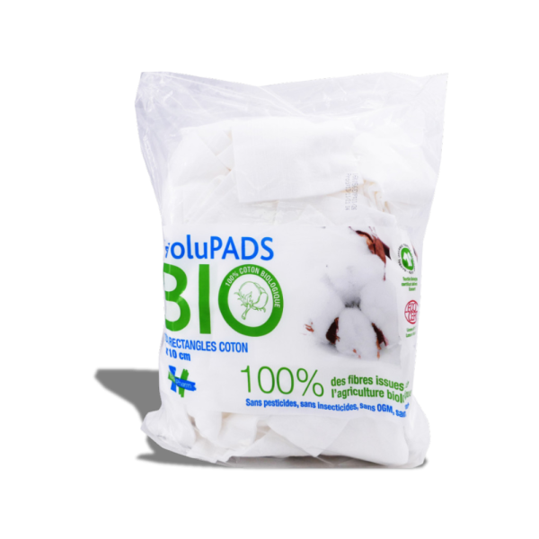 Coton rectangle Bio Evolupads Evolupharm 8x10 cm Sachet de 180