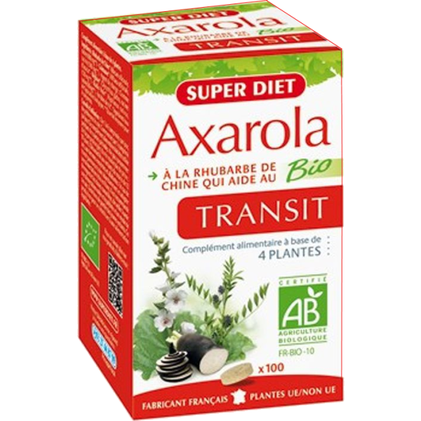 Axarola Transit rhubarbe de chine Bio Super Diet - 100 Comprimés