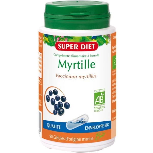 Complément myrtille améliore la vision Super Diet - 90 Gélules