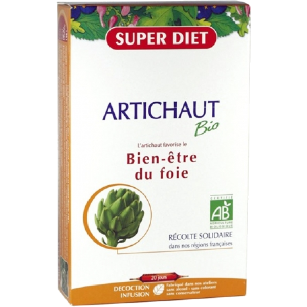 Artichaut bien être du foie Bio Super Diet - 20 Ampoules