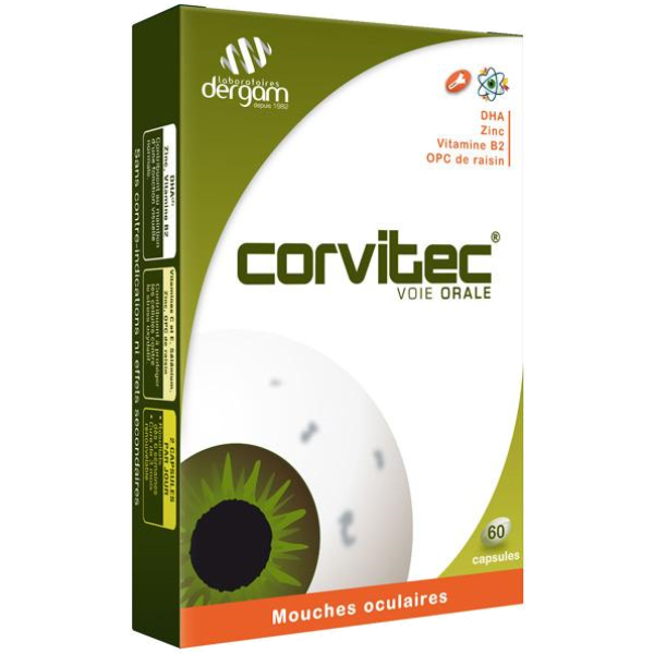 Corvitec voie orale Mouches occulaires Dergam - 60 capsules