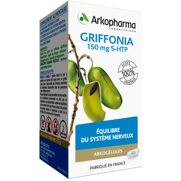 Arkogélules griffonia équilibre du système nerveux Arkopharma - 40 gélules