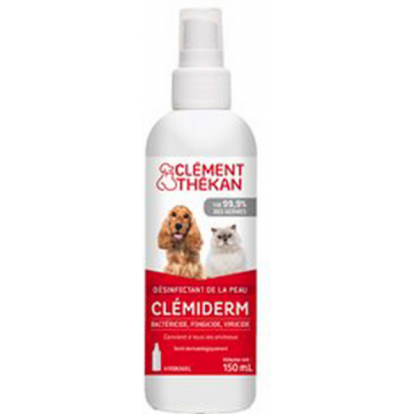 Désinfectant De La Peau Chien Et Chat Clémiderm Clément Thékan 150ml