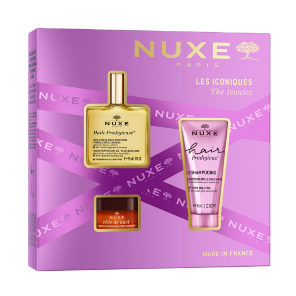 Nuxe Coffret Noël Les Iconiques – 3 soins cultes visage, corps & cheveux
