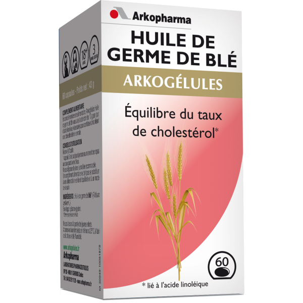 Arkogélules Huile de germe de blé Equilibre du taux de cholestérol Arkopharma - 60 gélules
