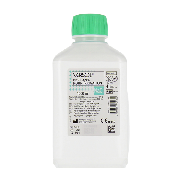Versol Nacl 0.9% Sérum Physiologique Bouteille 1 Litre Plastique