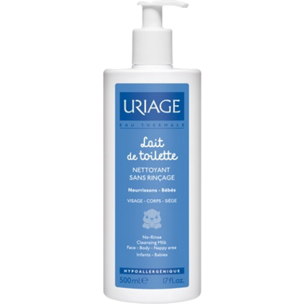 Lait de toilette Bébé sans rinçage visage et corps Uriage - 500 mL