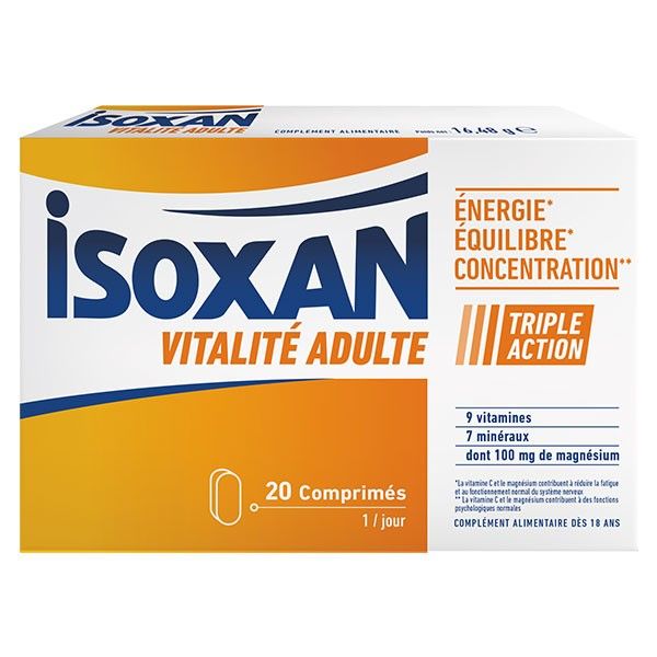 Isoxan Vitalite adulte 20 comprimés