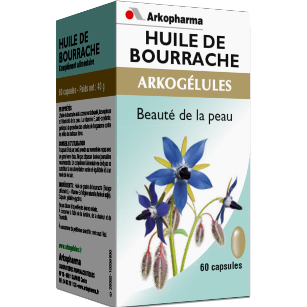 Arkogélules Huile de bourrache beauté de la peau  Arkopharma