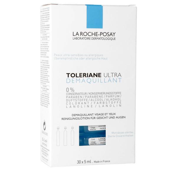 Toleriane ultra démaquillant monodoses stériles Visage et yeux La Roche Posay - 30x5 mL