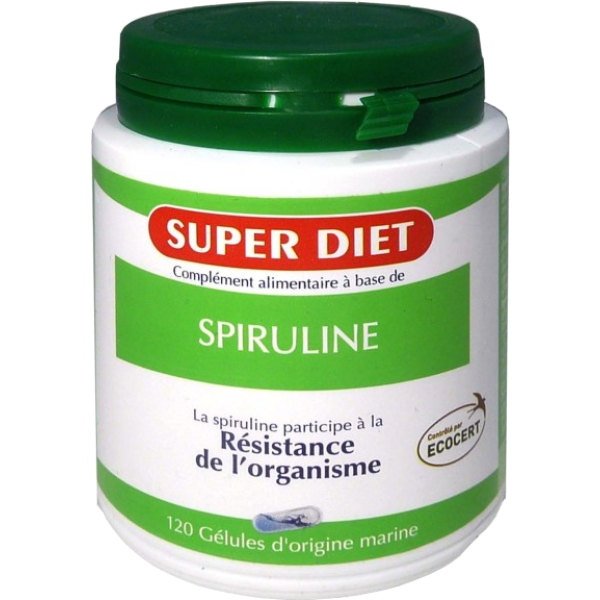 Spiruline résistance de l'organisme Super Diet - 120 Gélules