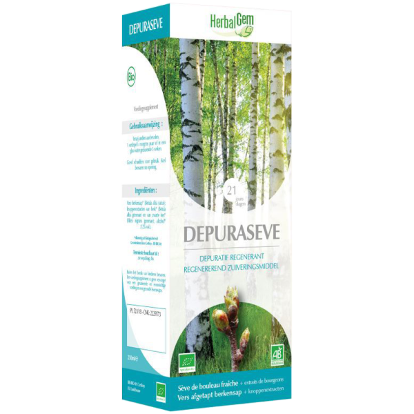 Depuraseve Sève de Bouleau Fraîche Bio HerbalGem - Flacon de 250ml