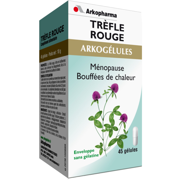 Arkogélules trèfle rouge ménopause et bouffées de chaleur Arkopharma - 45 gélules