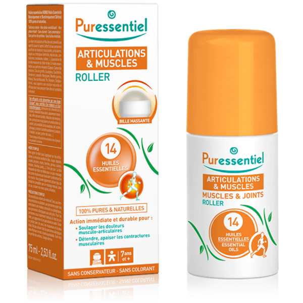 Roller pour Sportif Articulations & Muscles aux 14 Huiles Essentielles HEBBD Puressentiel - 75 mL