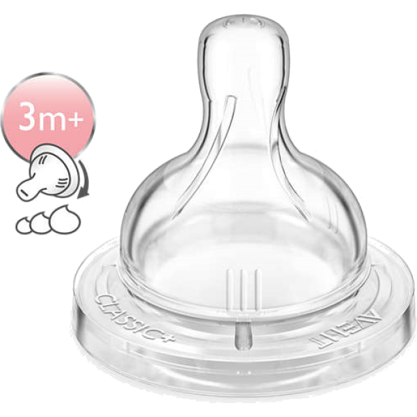 Tétine Classic+ 3m+ débit variable Philips Avent - 2 pièces