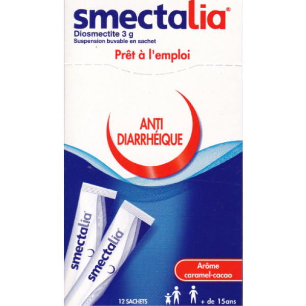 Smectalia Prêt à l'emploi suspension buvable en sachet arôme caramel-cacao