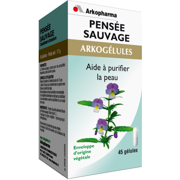 Arkogélules pensée sauvage aide à purifier la peau Arkopharma - 45 gélules