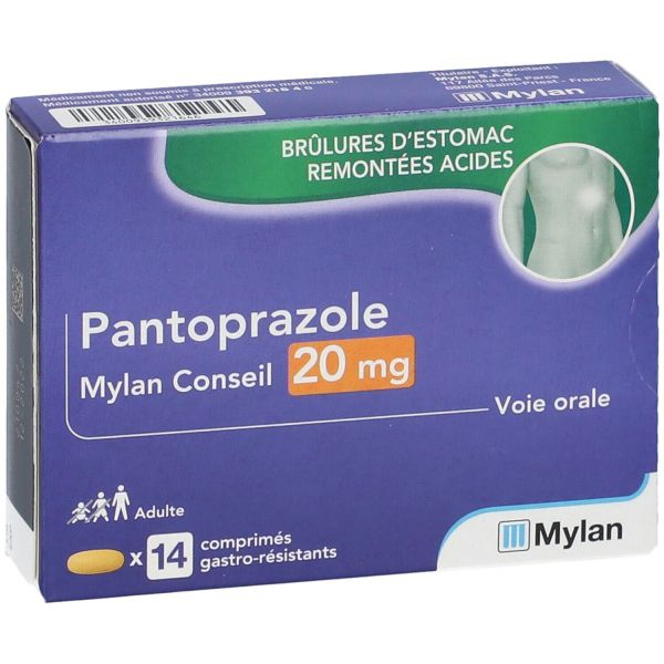 Pantoprazole brûlure d'estomac et remontées acides x14