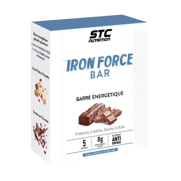STC Ironforce Barre Choco Praliné – 5x50g | Protéine & Énergie