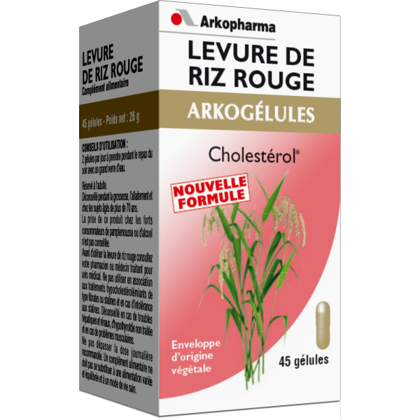 Arkogélules levure de riz rouge cholestérol Arkopharma - 45 gélules