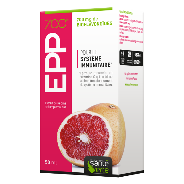 EPP 700 Pour le système immunitaire Pépin de pamplemousse Vit C Santé Verte - Flacon 50 mL
