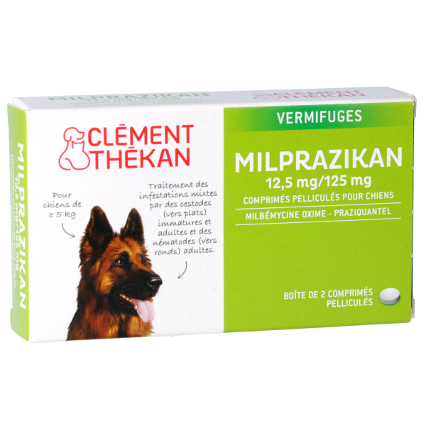 Milprazikan Vermifuge Chien de plus de 5 kg Clément Thékan - 2 comprimés